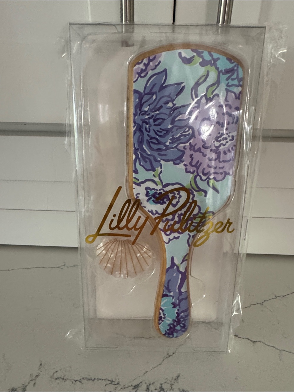 Lilly Pulitzer Aqua, Lavender & Purple Floral Paddle Brush